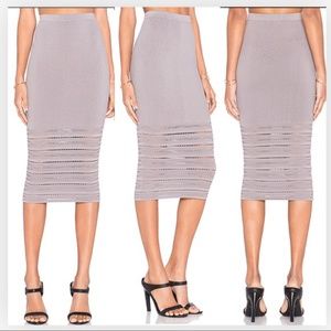 Ronny Kobo Darling Mesh Panel Pencil Skirt